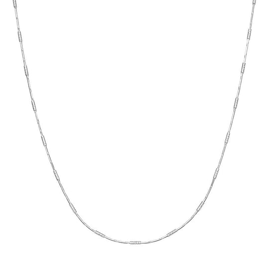 Jzora handmade lace glossy stacked sterling silver necklace