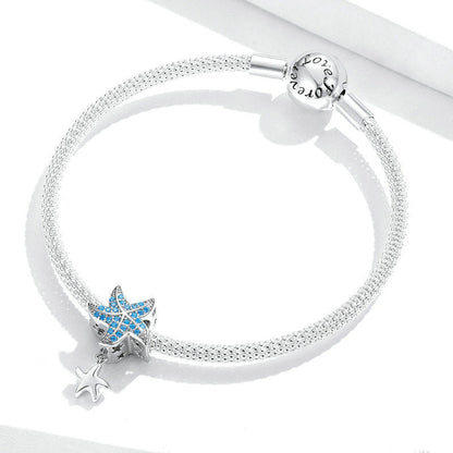 Jzora Blue Ocean Starfish Sterling Silver Charm