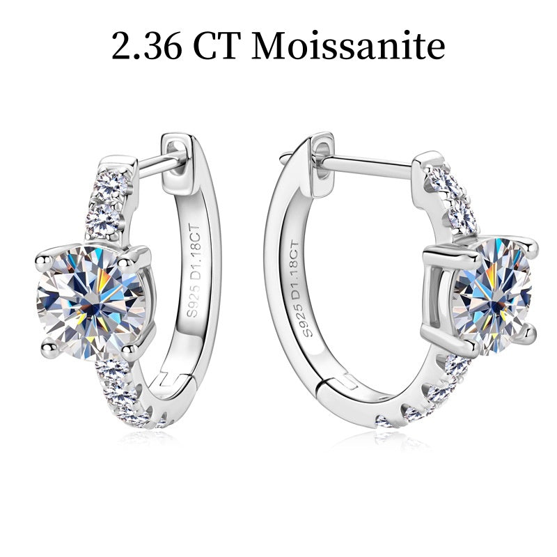 Jzora handmade 2.36ct round cut moissanite vintage sterling silver earrings