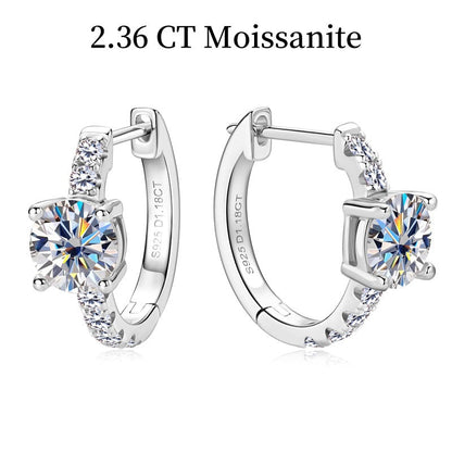 Jzora handmade 2.36ct round cut moissanite vintage sterling silver earrings
