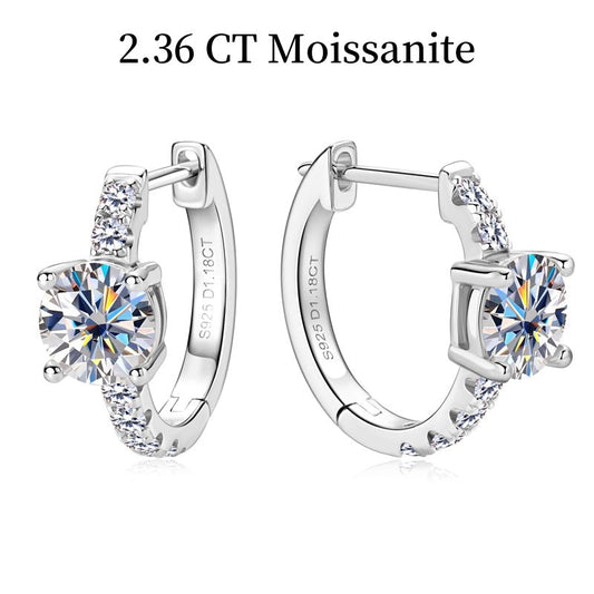 Jzora handmade 2.36ct round cut moissanite vintage sterling silver earrings