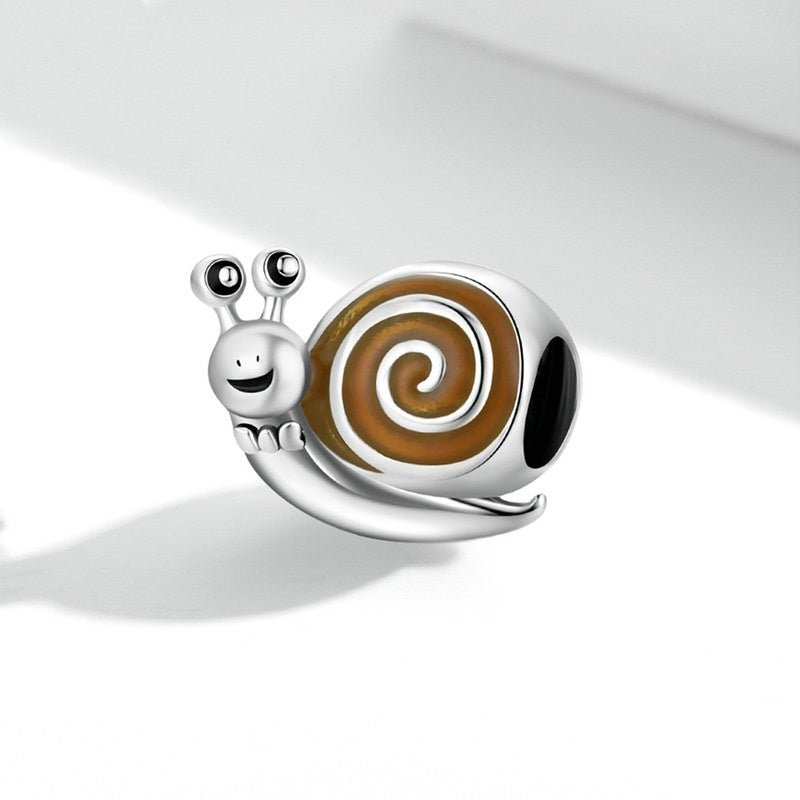 Jzora Cute Animal Mr Snail Sterling Silver Charm