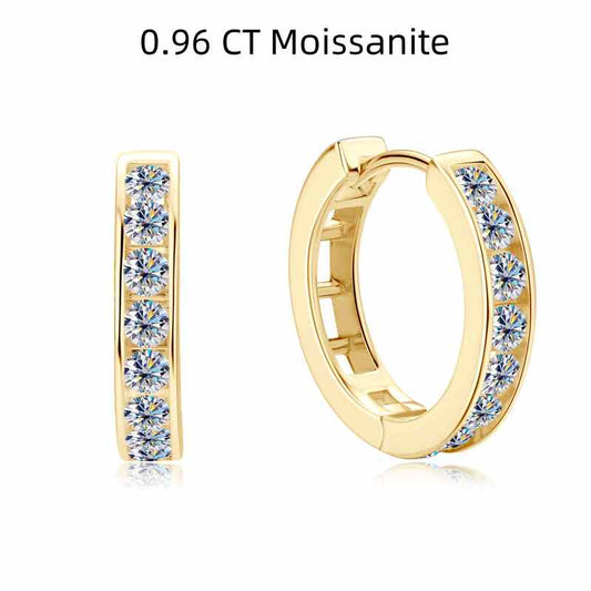 Jzora handmade luxury round cut Moissanite sterling silver earrings