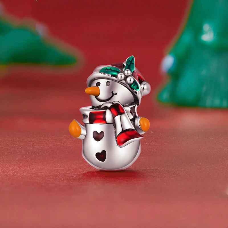 Jzora handmade Christmas Snowman sterling silver charms