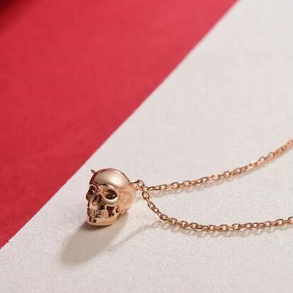 Jzora handmade skull personalized sterling silver necklace