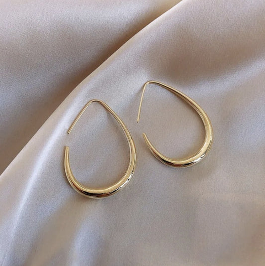 Jzora handmade gold simple hook sterling silver earrings