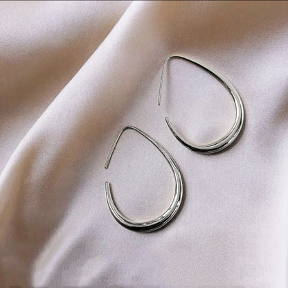 Jzora handmade gold simple hook sterling silver earrings