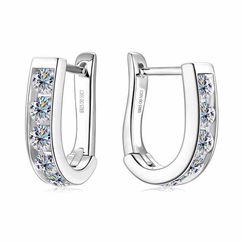 Jzora handmade 1ct round cut fashion moissanite sterling silver earrings
