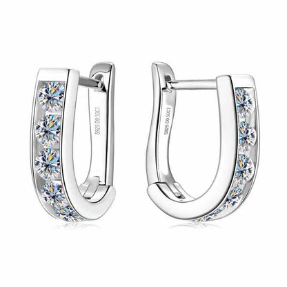 Jzora handmade 1ct round cut fashion moissanite sterling silver earrings