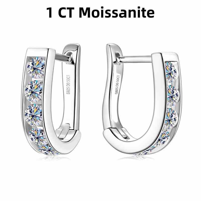 Jzora handmade 1ct round cut fashion moissanite sterling silver earrings