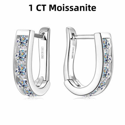 Jzora handmade 1ct round cut fashion moissanite sterling silver earrings