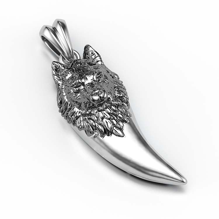 Jzora Handmade Wolf Sterling Silver Necklace