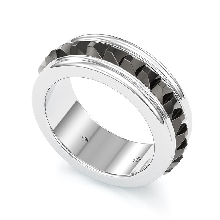 Jzora classic sterling silver simple style wedding ring men's band