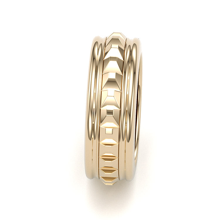 Jzora classic gold plated sterling silver simple style wedding ring men's band