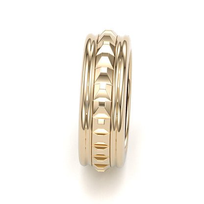 Jzora classic gold plated sterling silver simple style wedding ring men's band