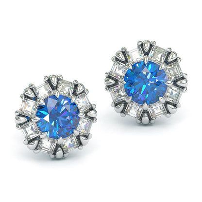 Jzora handmade vintage style sapphire jewelry set